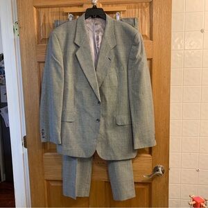 English Manor Sport Coat Blazer Suit Men’s 46R Gray Houndstooth w/ 31X38 Pants